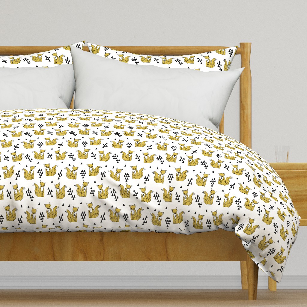 fox // mustard yellow sitting fox nursery baby kids 