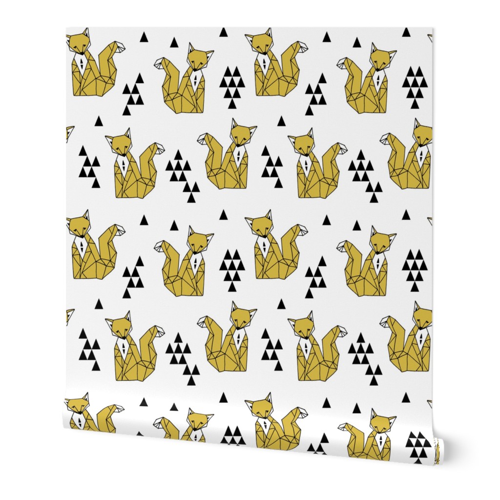 fox // mustard yellow sitting fox nursery baby kids 