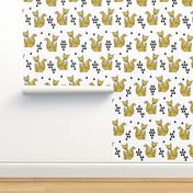 fox // mustard yellow sitting fox nursery baby kids 