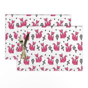 fox // geo sitting fox sweet pink fox for girls nursery baby geometric fox design