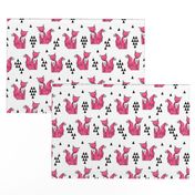 fox // geo sitting fox sweet pink fox for girls nursery baby geometric fox design