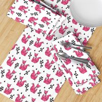 fox // geo sitting fox sweet pink fox for girls nursery baby geometric fox design