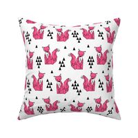 fox // geo sitting fox sweet pink fox for girls nursery baby geometric fox design