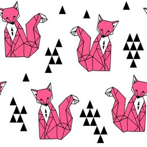 fox // geo sitting fox sweet pink fox for girls nursery baby geometric fox design