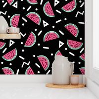 Watermelon Party - Black/Pink/Light Jade with zigzags and triangles by Andrea Lauren