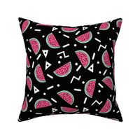 Watermelon Party - Black/Pink/Light Jade with zigzags and triangles by Andrea Lauren
