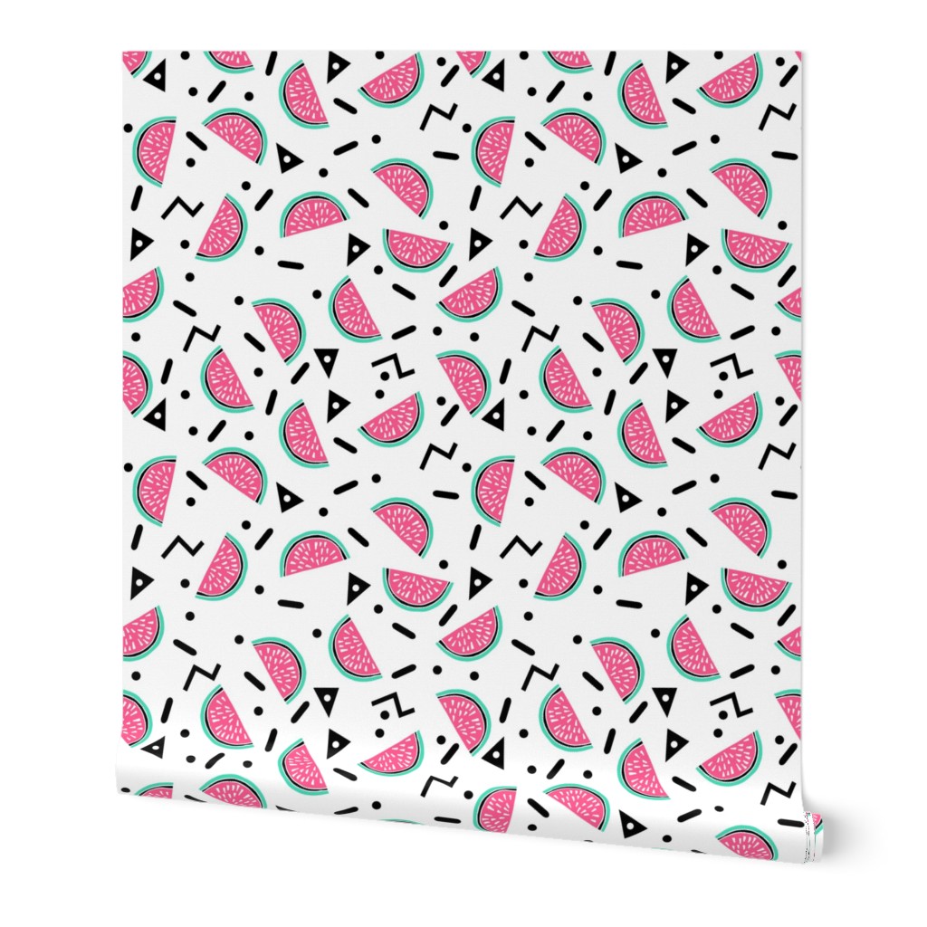 Watermelon Party - Pink and Light Jade Triangle Zig Zag Design by Andrea Lauren