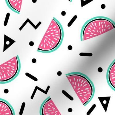 Watermelon Party - Pink and Light Jade Triangle Zig Zag Design by Andrea Lauren