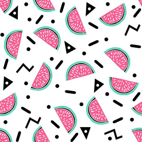 Watermelon Party - Pink and Light Jade Triangle Zig Zag Design by Andrea Lauren