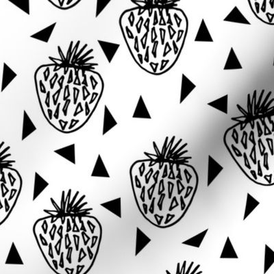 strawberry // strawberries black and white sweet fruits summer black and white