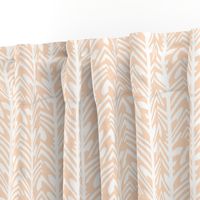 chevron feather in peach pink on white