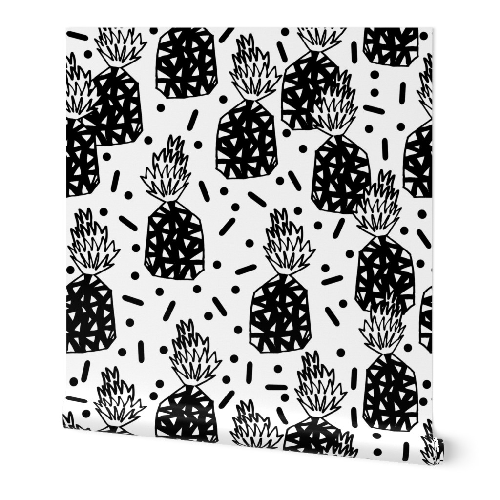 pineapple // black and white party pineapple summer fruit fruits tropical 