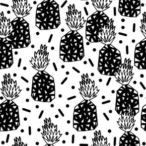 pineapple // black and white party pineapple summer fruit fruits tropical 