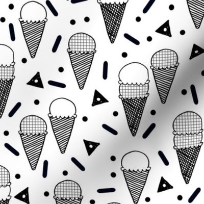 ice cream // memphis tropical black and white rad kids summer food sweets print