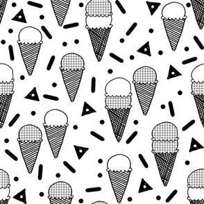 ice cream // memphis tropical black and white rad kids summer food sweets print