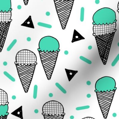 ice cream // ice creams sweet tropical bright summer kids fun ice cream print