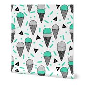 ice cream // ice creams sweet tropical bright summer kids fun ice cream print