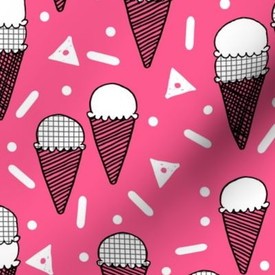 ice cream cones // summer tropical pink tropical print