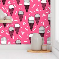 ice cream cones // summer tropical pink tropical print