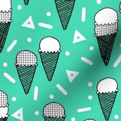 ice cream // icecream ice cream cones memphis summer tropical sweet kids summer print