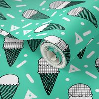 ice cream // icecream ice cream cones memphis summer tropical sweet kids summer print