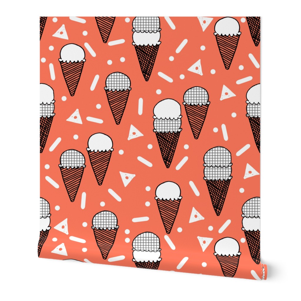 ice cream cone // ice creams ice cream memphis rad kids bright summer sweet edgy  kids summer print