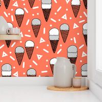 ice cream cone // ice creams ice cream memphis rad kids bright summer sweet edgy  kids summer print