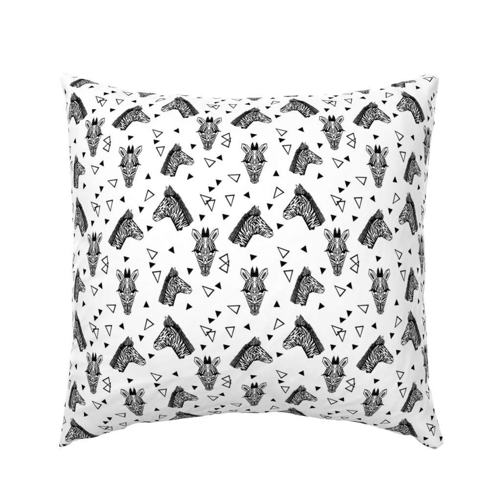 Zebra - Black and White with Triangles Monochromatic design by Andrea Lauren