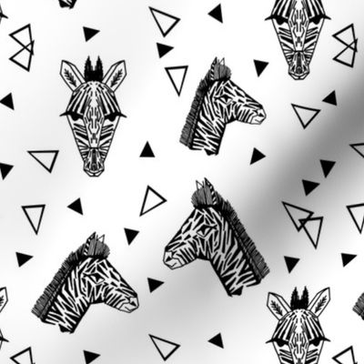 Zebra - Black and White with Triangles Monochromatic design by Andrea Lauren