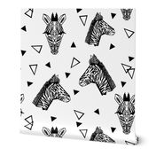 Zebra - Black and White with Triangles Monochromatic design by Andrea Lauren