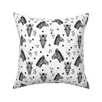 Zebra - Black and White with Triangles Monochromatic design by Andrea Lauren