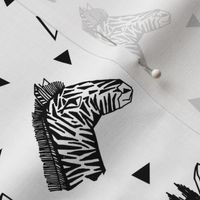 Zebra - Black and White with Triangles Monochromatic design by Andrea Lauren