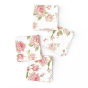 Saint Colette June Roses in peony pink on white