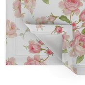 Saint Colette June Roses in peony pink on white