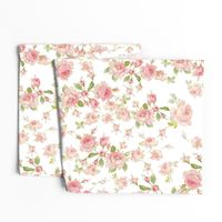 Saint Colette June Roses in peony pink on white