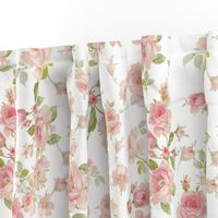 Saint Colette June Roses in peony pink on white