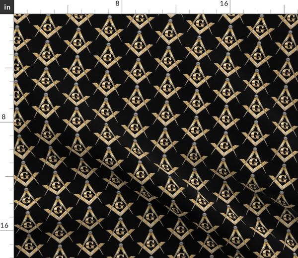 Style 2 Black Masonic Square & Compasses Woven Necktie 