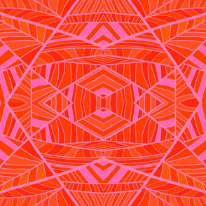 More Orange Than Pink Geo Pattern 2.0