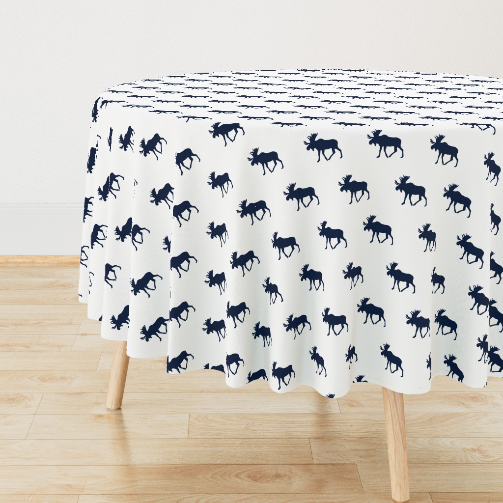 Moose// Navy on White