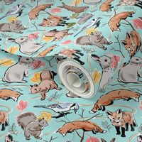 Woodland Creatures Blue