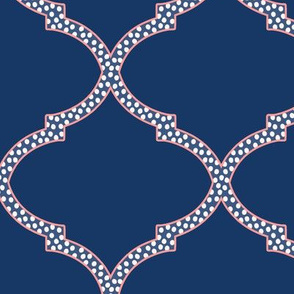 Valencia Trellis in Navy and Pink