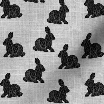 black bunny on linen