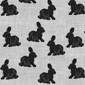 black bunny on linen