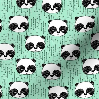 panda // nursery baby mint panda fabric cute pandas fabric kawaii panda head illustration scandi nursery design by andrea lauren