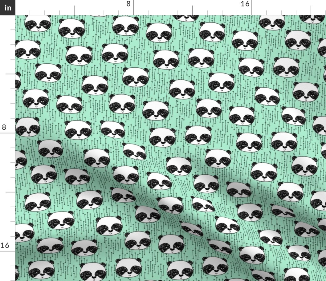 panda // nursery baby mint panda fabric cute pandas fabric kawaii panda head illustration scandi nursery design by andrea lauren