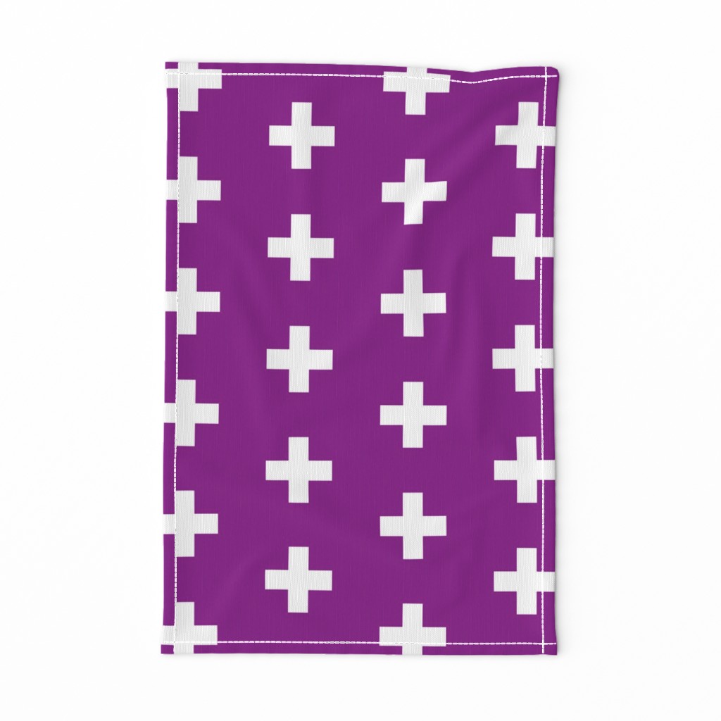 Deep Magenta Crosses - Purple Plus Signs