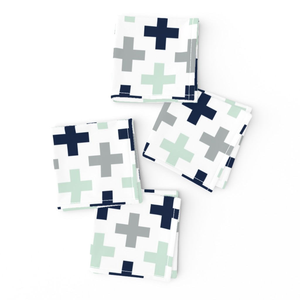 Multi Cross // Northern Lights - grey/navy/mint