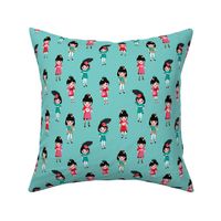 Adorable colorful geisha girls for kids