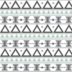 Tribal in Grey and Mint - Triangles