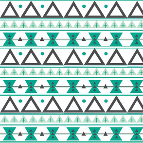 Tribal in Teal, Mint, and Charcoal